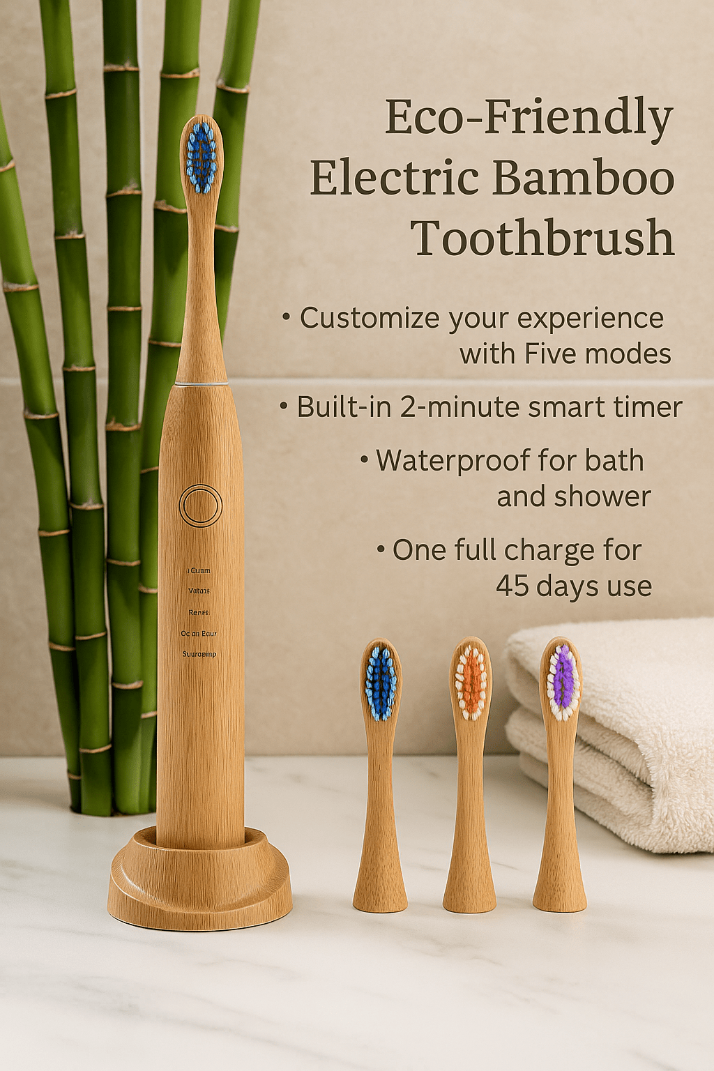 Wave Bamboo Electric Toothbrush