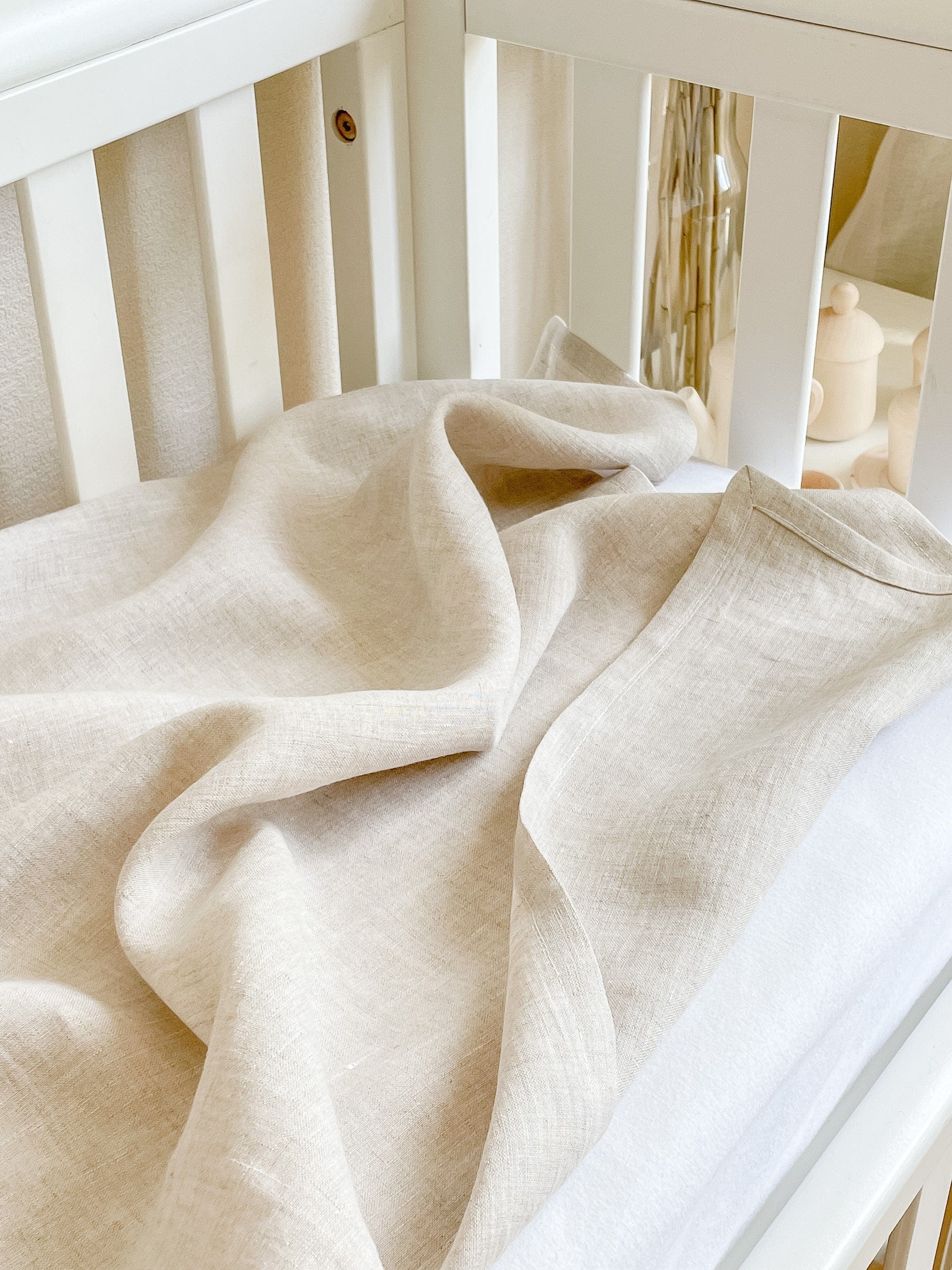 Linen Baby Blanket Newborn Linen Swaddle Baby Shower Gift Organic Newborn Gift Gender Neutral Baby Blanket Cotton Baby Summer Blanket