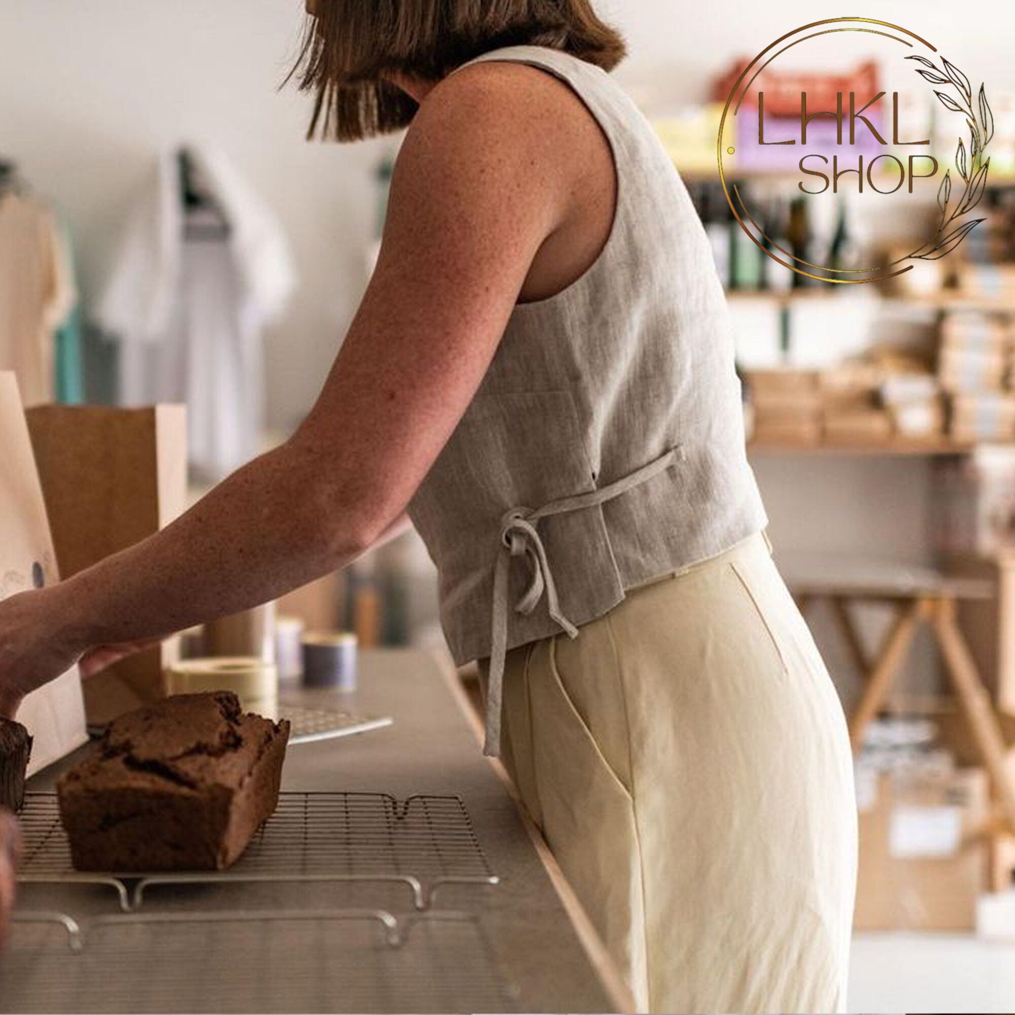 Linen Tank Top with Ties, Sleeveless Blouse, Linen Crop Top, Summer Linen Top for Women, Loose Linen Top, Basic Linen Top, Minimalist Top