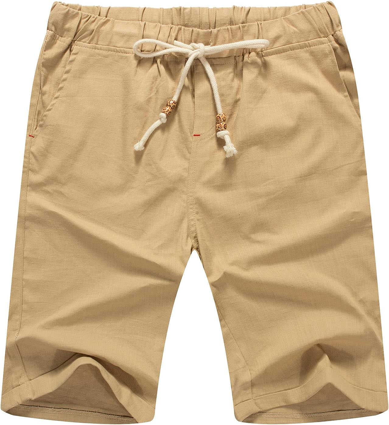 Men'S Linen Shorts Casual Drawstring Summer Beach Short