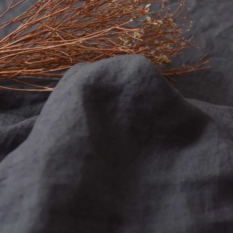 Natural French Linen Duvet Cover King Size, Bed Flax Linen Bedding, Soft Queen 240X260Cm Flat Sheet, Pillowcase Sold Separately