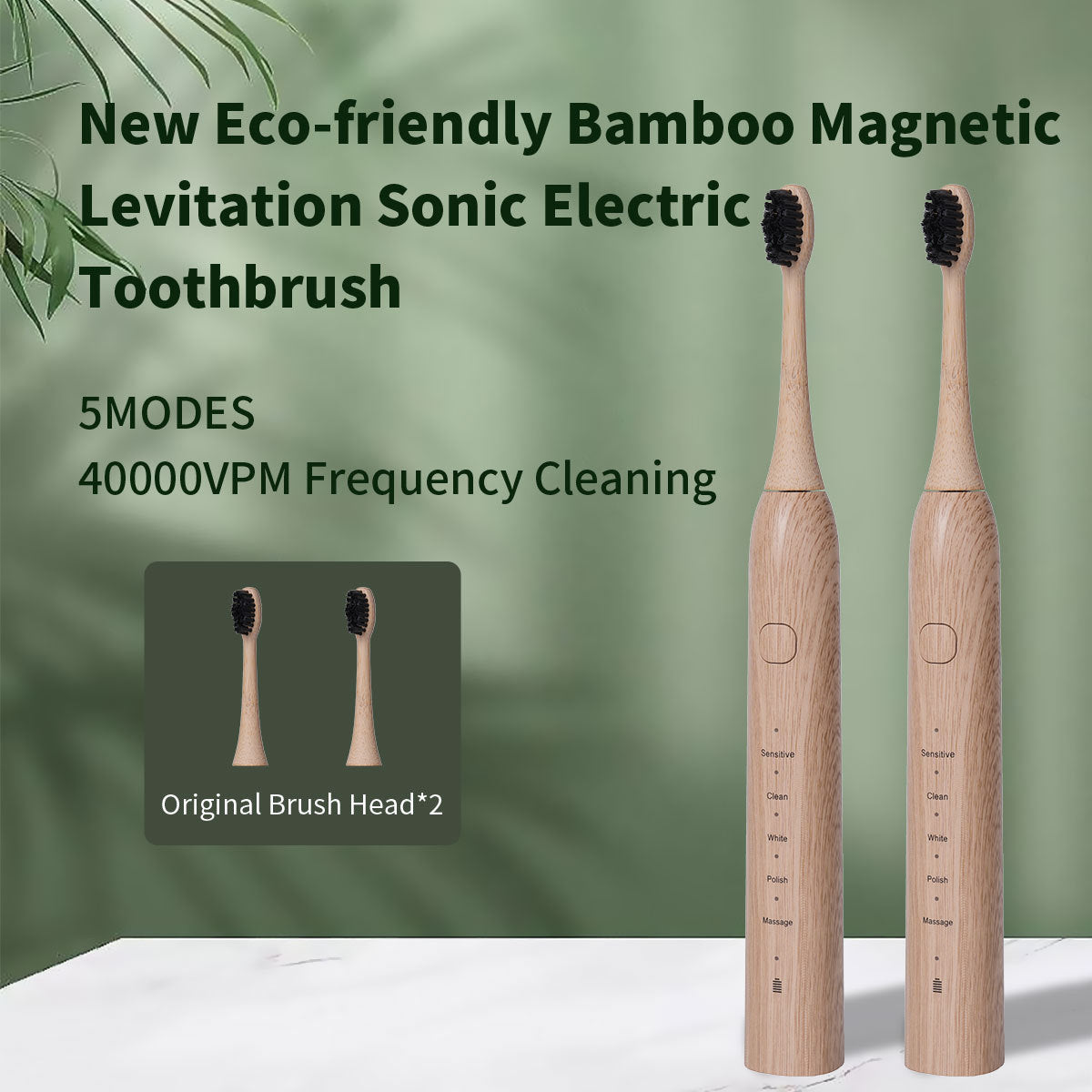Suspended Electric Bamboo Toothbrush 5-gear Mode
