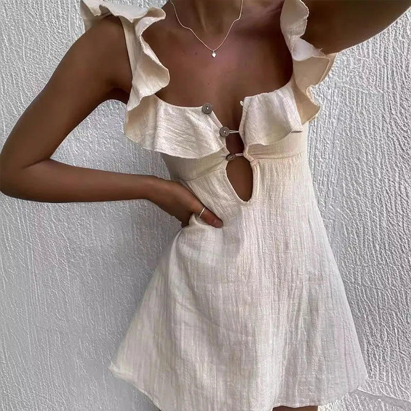 Summer Short Dress Ruffles 