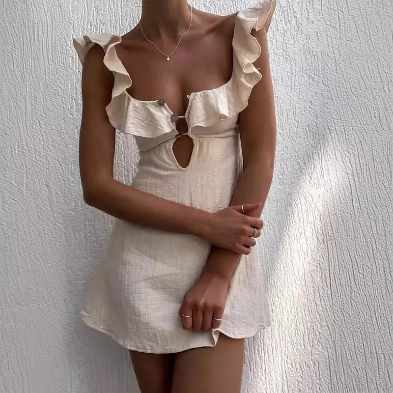 Summer Short Dress Ruffles 