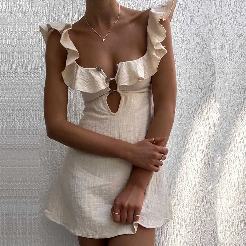 Summer Short Dress Ruffles 