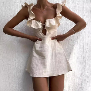 Summer Short Dress Ruffles 