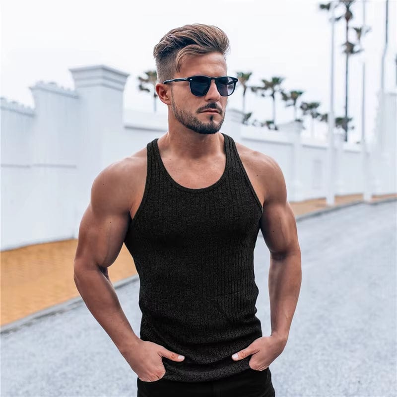 2023 Summer Mens Sleeveless Muscle Guys Brand Gyms Tank Top Men Bodybuilding and Fitness Clothing Shirt Mens Tops