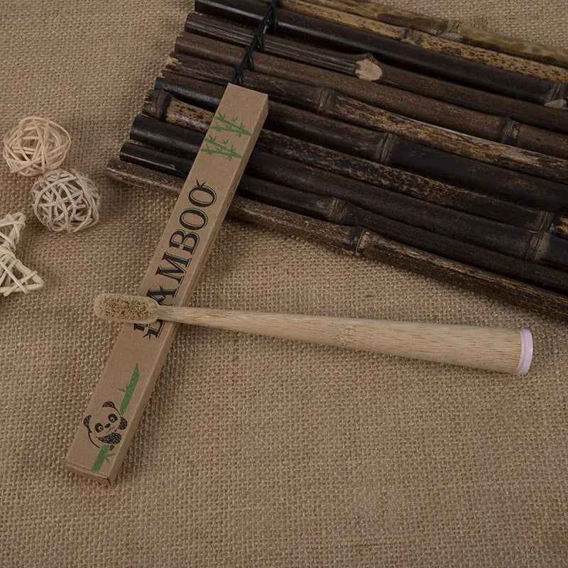 10 Pack Natural Bamboo Toothbrushes with Boar Bristles