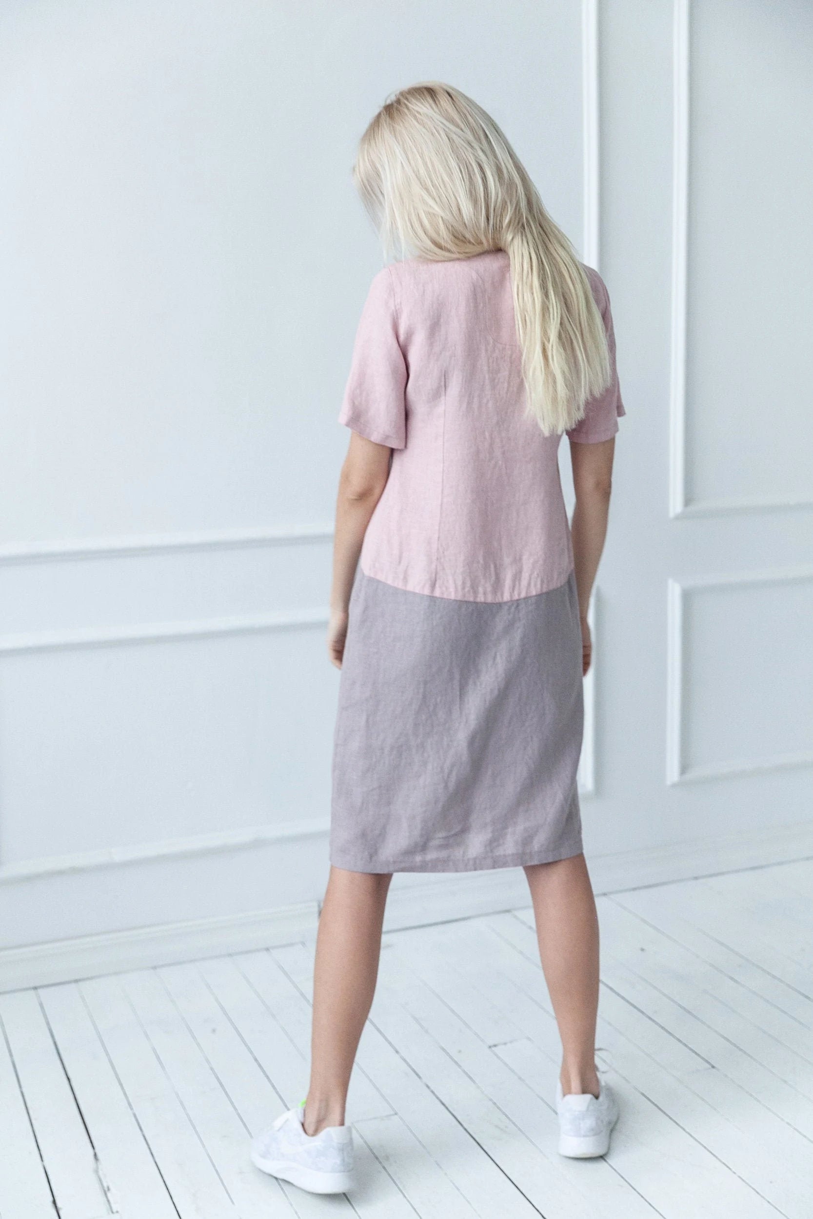 100% Linen Dress/ 1235