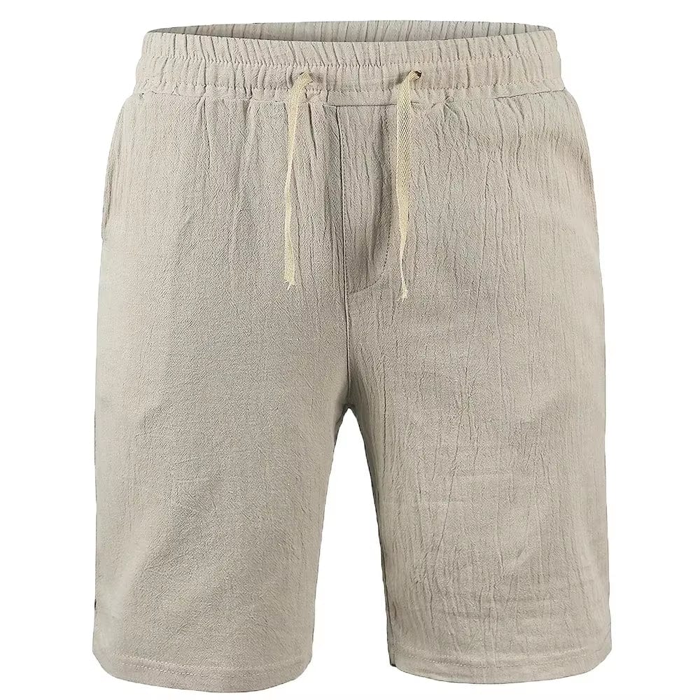 New Men'S Cotton Linen Shorts Pants Male Summer Breathable Solid Color Linen Trousers Fitness Streetwear S-3XL