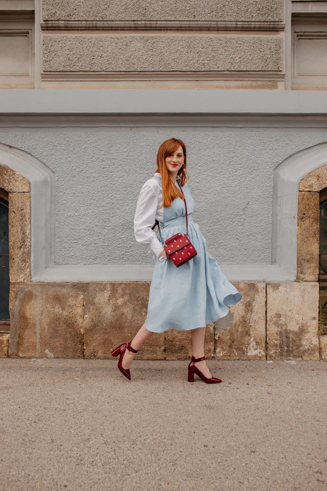 Linen Dress, Pinafore Dress, Linen Summer Dress, Wedding Guest Dress, Bridesmaid Dress, Midi Dress with Pockets, Cocktail Dress ADELAIDE