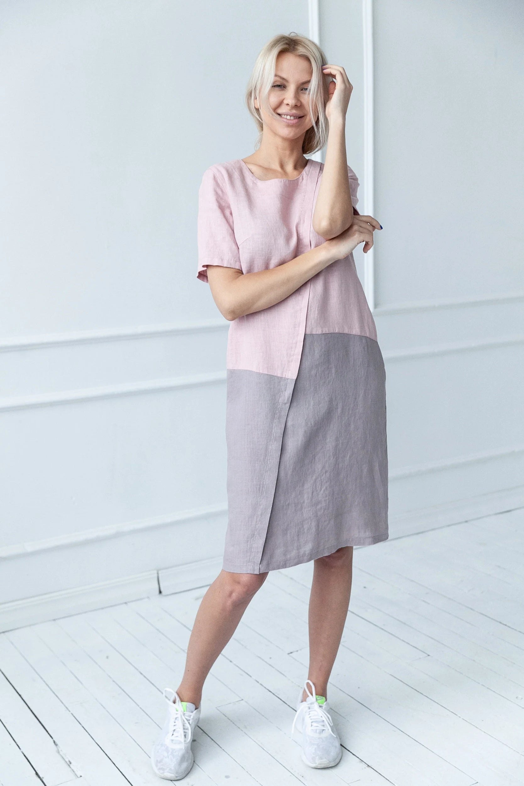 100% Linen Dress/ 1235