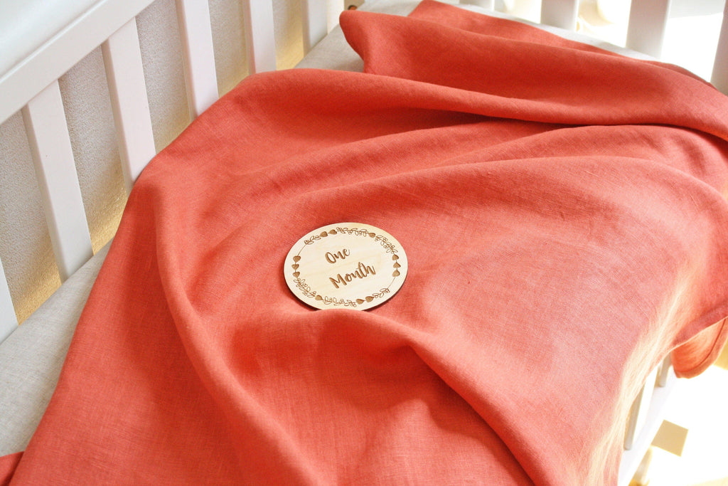 Linen Baby Blanket Newborn Linen Swaddle Baby Shower Gift Organic Newborn Gift Gender Neutral Baby Blanket Cotton Baby Summer Blanket