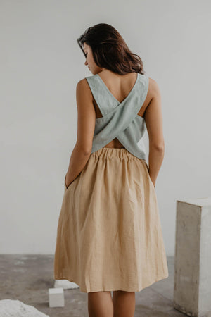 Linen Pinafore Top ELLA. Linen Clothing for Women